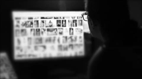 Man Browsing Internet Content About Nude Woman Video stock 67240375