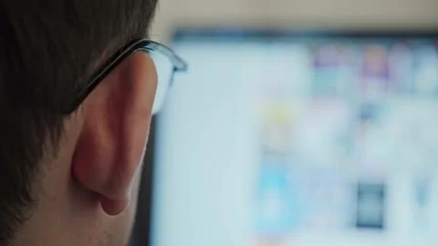 Man browsing on the Internet Stock Footage 163993732