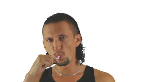 Man brushing his teeth Video stock 41417979