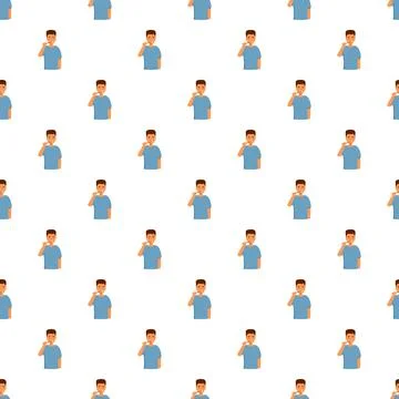 Man brushing teeth daily oral hygiene routine seamless pattern Stock Illustration
