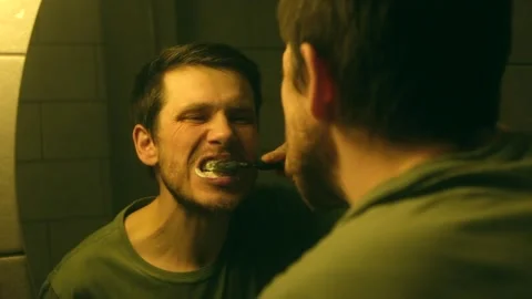 Man brushing teeth Stock Footage 264949007