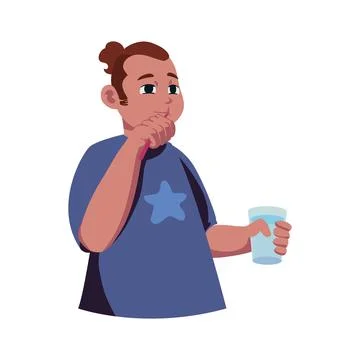 Man brushing teeths side view Illustrazione stock