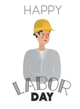 Man builder celebrating the labor day avatar character Ilustración de archivo