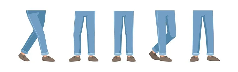 Man Builder Character Constructor Leg Body Part Vector Set Stock Illustration