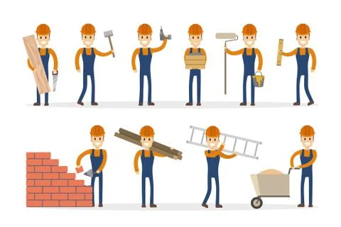 Man builder set. Stock Illustration