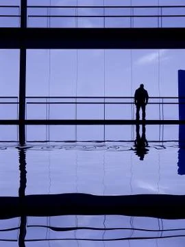 Man in the building Ilustración de archivo