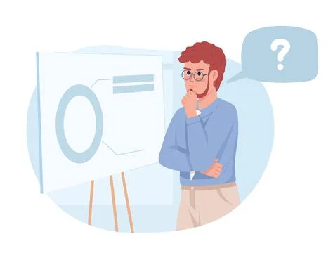 Man building startup strategy 2D vector isolated illustration Ilustración de archivo