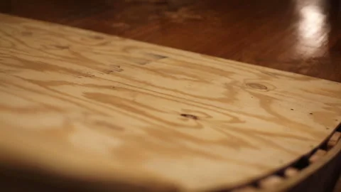 Man builds a skateboard half pipe Video stock 321689485
