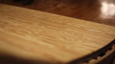 Man builds a skateboard half pipe Video stock 321689534