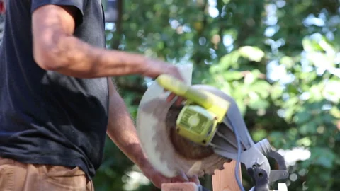 Man builds a skateboard half pipe Video stock 321689816