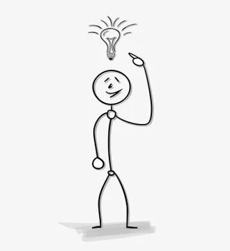 Man with a bulb, idea symbol 스톡 일러스트