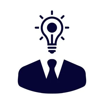 Man, bulb, light bulb, head, creative idea man icon Stock Illustration