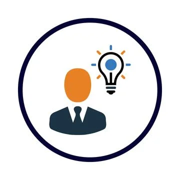 Man, bulb, light bulb, head, creative idea man icon Stock Illustration