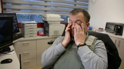 Man in bulletproof vest in security room. selective focus, Video stock 172365088