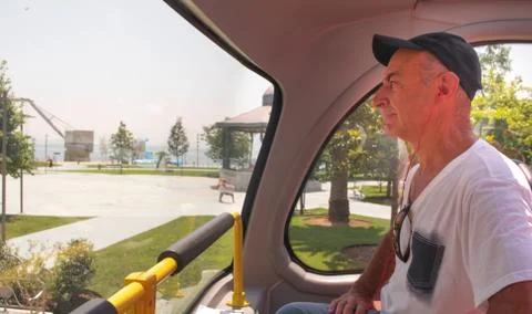 Man in bus. Stock Photos