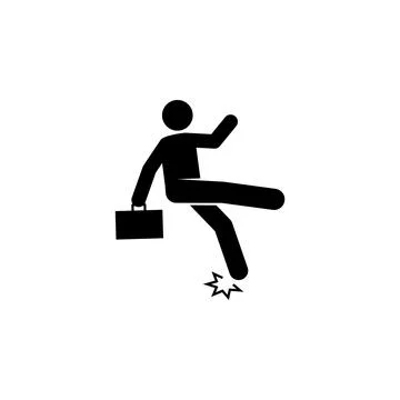 Man, businessman, fall, foot icon. Element of man fall down. Premium quality Stock Illustration