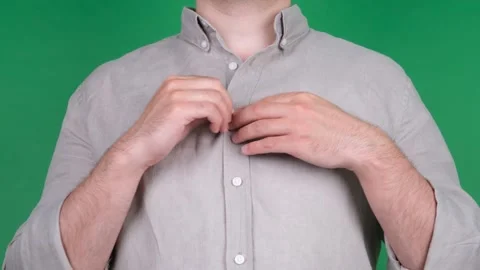 Man buttoning up Stock Footage 278185981