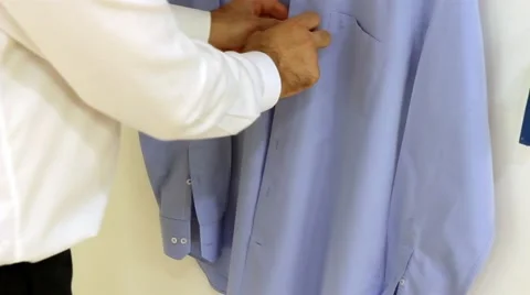 Man Buttons Shirt Vídeo Stock 55365690