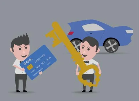 Man buying car Ilustración de archivo