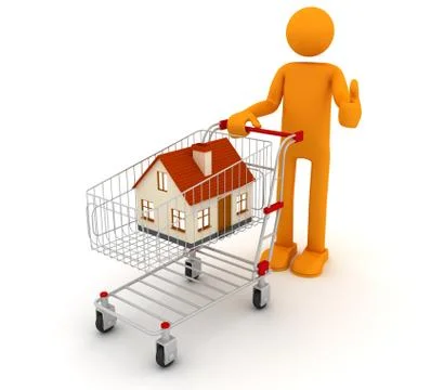 Man buys a house Stock Illustration