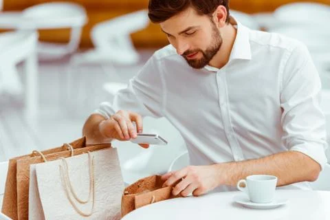 Man in cafe Stock Photos