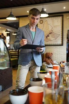 Man in cafe Stock Photos