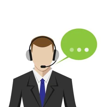 Man in call center Stock Illustration