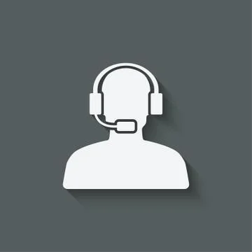 Man call center support symbol Illustrazione stock