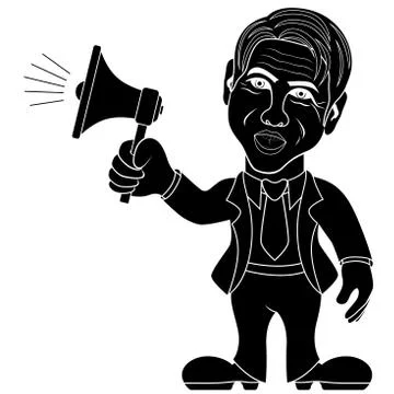 Man call through the megaphone Stock Illustration