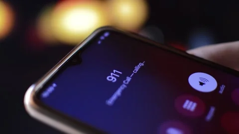 man calling 911 emergency number on the ... | Stock Video | Pond5