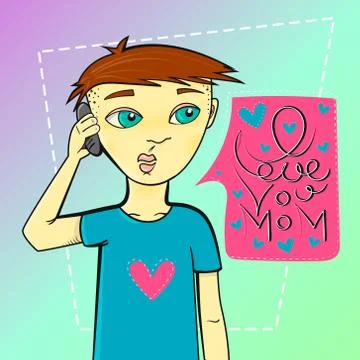 Man calling phone Stock Illustration