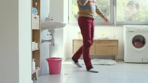Man calling a professional plumber Stock Footage 297856012