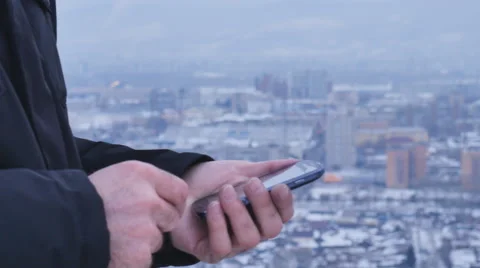 A man calling from a smartphone Video stock 60973068