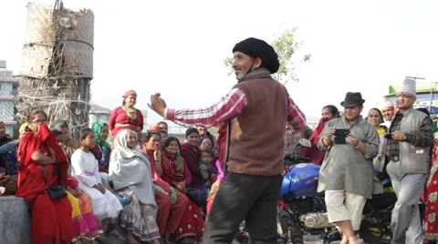 Man calls a dance girl, but another man come Video stock 61537341