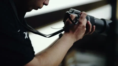 Man With Camera Stock Footage 26058156