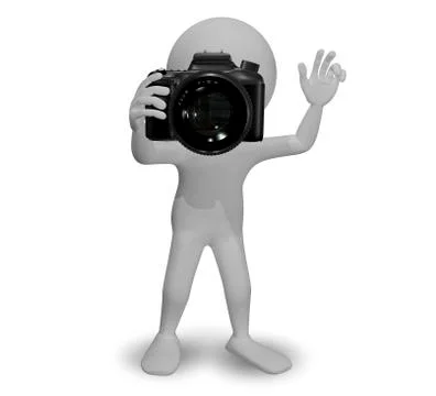 Man with Camera Illustrazione stock