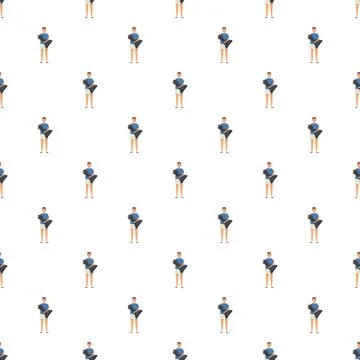 Man with camera pattern repeating seamless wallpaper Stock Illustration