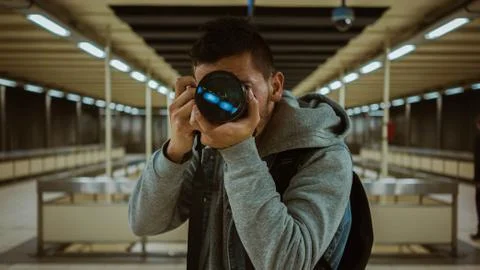 A man with a camera Stock Photos