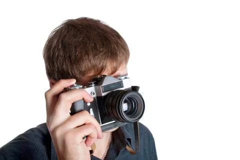 Man with a camera Stock Photos