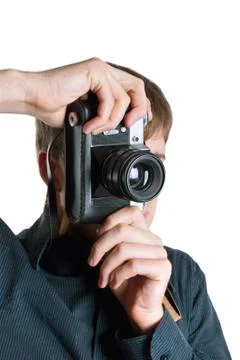 Man with a camera Stock Photos