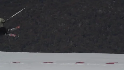 Man in camouflage skiing Stock Footage 81882441