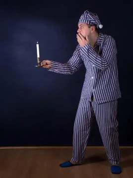 Man with candle Foto stock