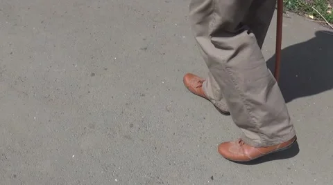 The man with the cane Stock Footage 53842637