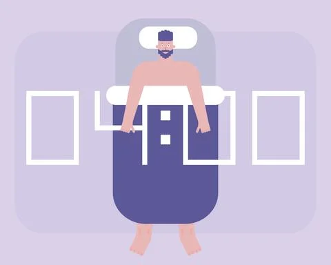 A man cannot sleep. Insomnia. Depression concept 스톡 일러스트