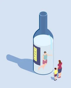A man cannot stop drinking. Stock Illustration