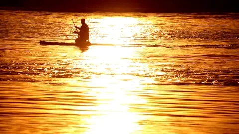 Man on a canoe. Stock Footage 72689696