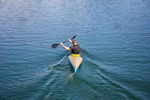 Man in a canoe Stock Photos