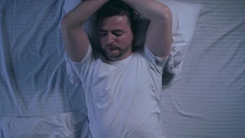 Man can't sleep Stock Footage 246115550