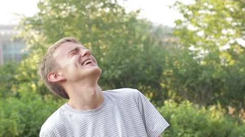 A man can't stop laughing Stock Footage 103094240