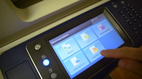 Man can't use a photocopier Stock Footage 71042453